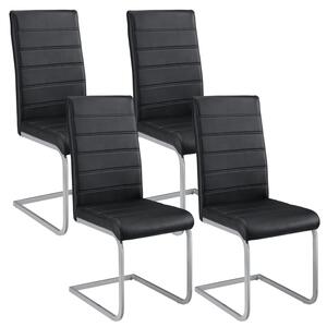 Juskys Sada 4 konzolových židlí Vegas - černá