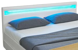 FurniGO Čalouněná postel Lyon 140 x 200 cm - bílá