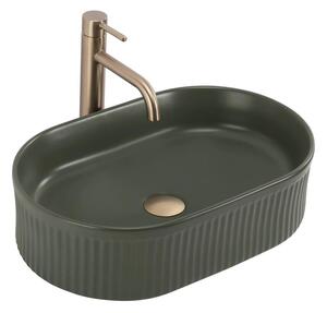 REA-U3611 - Umyvadlo na desku VANDA 31x49 cm keramika/tmavě zelená