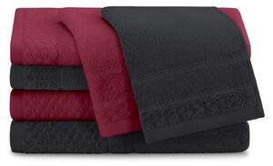 Sada bavlněných ručníků Černá a červená MARUM