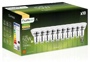 10x LED žárovka GU10 Reflektor 6W = 50W 580lm 3000K Teplá 38° LUMILED