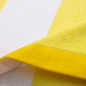 Plážová osuška United Colors of Benetton / 90x160 cm / 100% bavlna Velur / žlutá / bílá