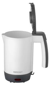 Concept RK7030-Cestovní rychlovarná konvice 0,5 l 1080W/230V šedá/bílá + 2 šálky