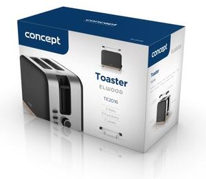 Concept TE2016 - Topinkovač s dvěma otvory a rozpékačem 930W/230V černá