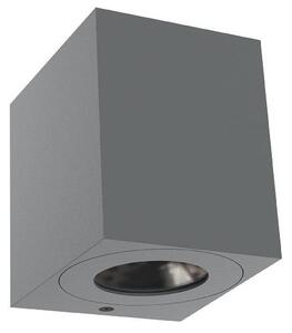 NORDLUX Venkovní nástěnné hliníkové LED osvětlení CANTO, 2x6W, šedé, hranaté 49711010
