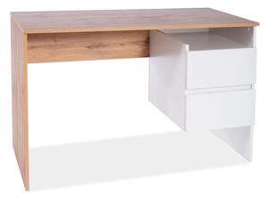 BARBORA 4 psací stůl, dub wotan/bílá mat