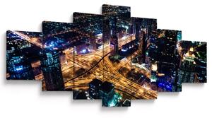 Obraz nočního města (210x100 cm)
