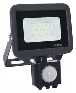 LED halogenový reflektor 10W s PIR senzorem 6500K IP65 černý Polux