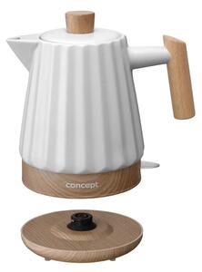 Concept RK0090 - Rychlovarná konvice 1,5 l 1500W/230V bílá/dekor dřeva/keramika