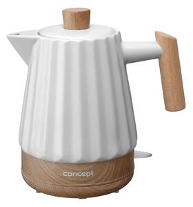 Concept RK0090 - Rychlovarná konvice 1,5 l 1500W/230V bílá/dekor dřeva/keramika