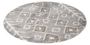 Koberec BOHO L228C tmavě šedý / béžový kruh