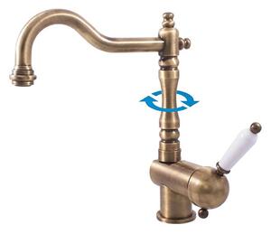 RAV Slezák L508.0/8SM -Dřezová/umyvadlová baterie LABE RETRO 25,6 cm stará mosaz