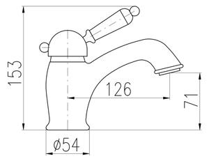RAV Slezák L526.0SM - Umyvadlová baterie LABE RETRO 15,3 cm stará mosaz