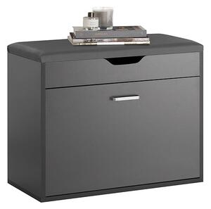 SoBuy FSR95-HG Botník s lavicí Lavice na boty Sklápěč bot s 1 klapkou sedáku Šedá 60x50x30cm