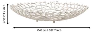 Eglo 427488 - Dekorační mísa KIMITSU pr. 45 cm stříbrná