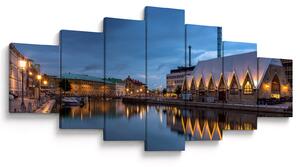 Obraz vodního kanálu - Göteborg (210x100 cm)