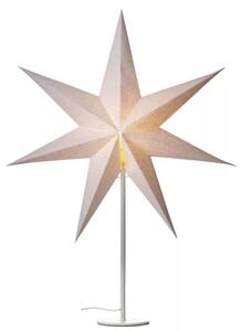 Vánoční svícen s papírovou hvězdou, 1xE14, 45x67cm, bílý