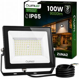LED reflektor ZUNA2 100W 9000lm 4000K IP65 černý LUMILED