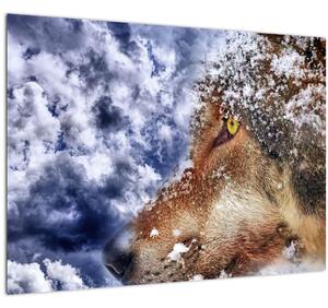 Skleněný obraz vlka (70x50 cm)