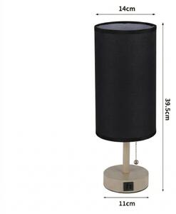 Brilagi - Stolní lampa s USB portem TABLON 1xE27/25W/230V béžová/černá