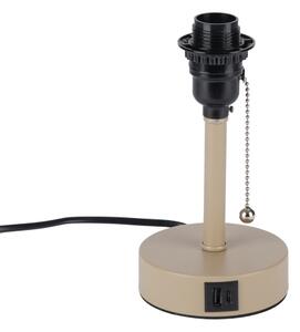 Brilagi - Stolní lampa s USB portem TABLON 1xE27/25W/230V béžová/černá