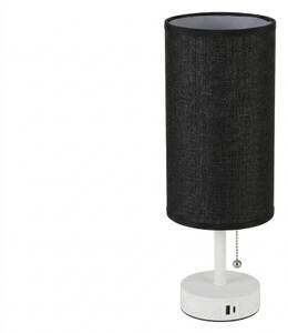 Brilagi - Stolní lampa s USB portem TABLON 1xE27/25W/230V bílá/černá