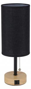 Brilagi - Stolní lampa s USB portem TABLON 1xE27/25W/230V dub/černá