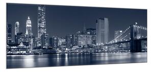 Obraz skleněný město noční Manhattan - 40 x 60 cm