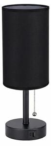 Brilagi - Stolní lampa s USB portem TABLON 1xE27/25W/230V černá