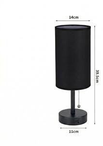 Brilagi - Stolní lampa s USB portem TABLON 1xE27/25W/230V černá
