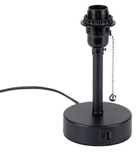 Brilagi - Stolní lampa s USB portem TABLON 1xE27/25W/230V černá/béžová