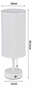 Brilagi - Stolní lampa s USB portem TABLON 1xE27/25W/230V bílá