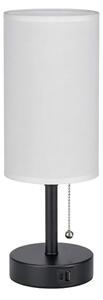 Brilagi - Stolní lampa s USB portem TABLON 1xE27/25W/230V černá/bílá