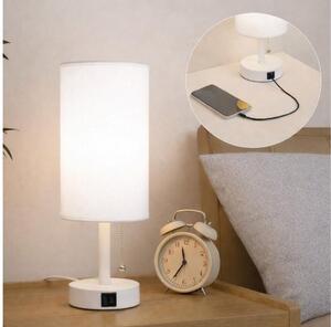 Brilagi - Stolní lampa s USB portem TABLON 1xE27/25W/230V bílá