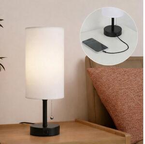 Brilagi - Stolní lampa s USB portem TABLON 1xE27/25W/230V černá/bílá