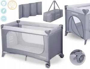 Cestovní postýlka RicoKids 64 x 123,50 cm šedá
