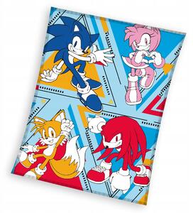 SONIK JEŽEK SONIC DEKA 130x170 CORAL VELKÁ PRO DĚTI PŘEHOZ THE HEDGEHOG