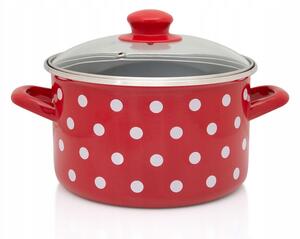 Tradiční Hrnec Metalac Dots on red 5 l