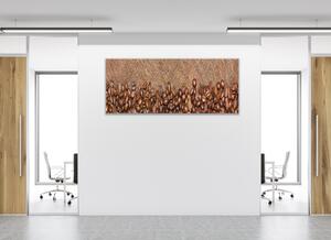 Obraz skleněný rozsypané kávové zrna - 65 x 110 cm