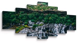 Obraz vodopádů v přírodě (210x100 cm)