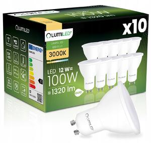 10x LED žárovka GU10 reflektor PAR16 12W = 100W 1320LM 3000K 120° Lumiled