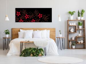 Obraz skleněný abstraktní červený květ s lístky - 50 x 70 cm