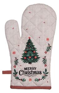 Béžová bavlněná kuchyňská chňapka s tradičním vánočním motivem Traditional Christmas Harmony – 18x30 cm