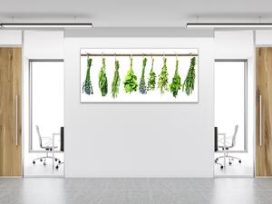 Obraz skleněný bylinky visí na tyči - 30 x 60 cm