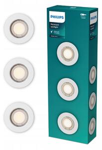 3x Zápustné halogenové svítidlo LED GU10 BÍLÉ Peridot Philips