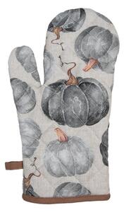 Šedo-béžová bavlněná chňapka s dýněmi Country Style Pumpkin – 18x30 cm