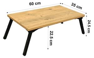 Stolek do postele GUSTO 60x35 cm béžová/černá
