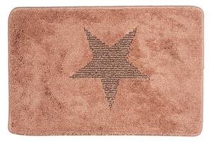 Starorůžová koupelnová předložka s hvězdou M – 58x38x1 cm