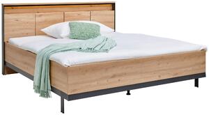 POSTEL, 180/200 cm, černá, dub artisan Voleo - Manželské postele