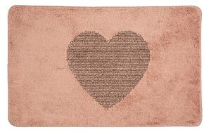 Starorůžová koupelnová předložka se srdcem L – 78x48x1 cm